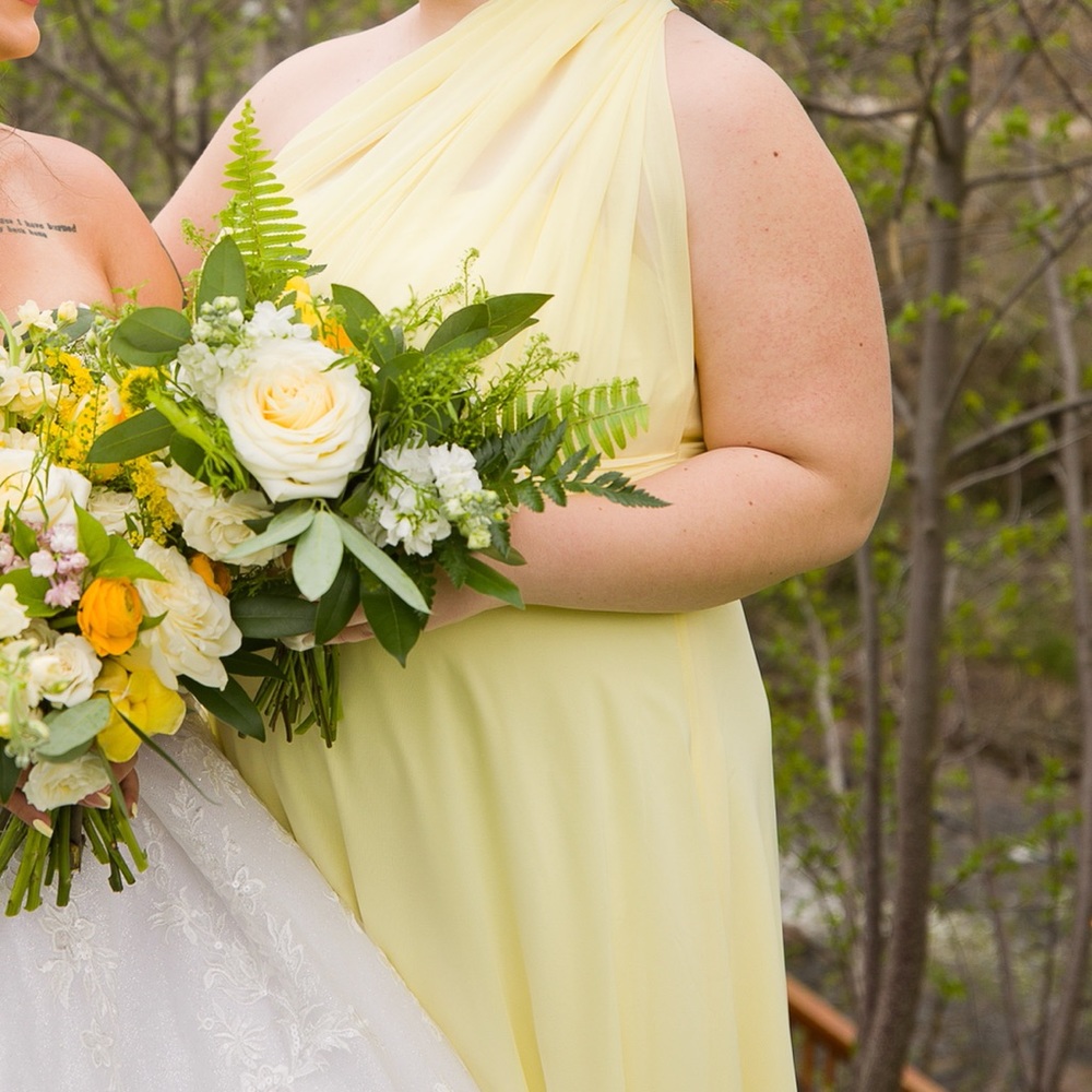 Yellow Bridesmaid Wrap Dress - Picture 5 of 8